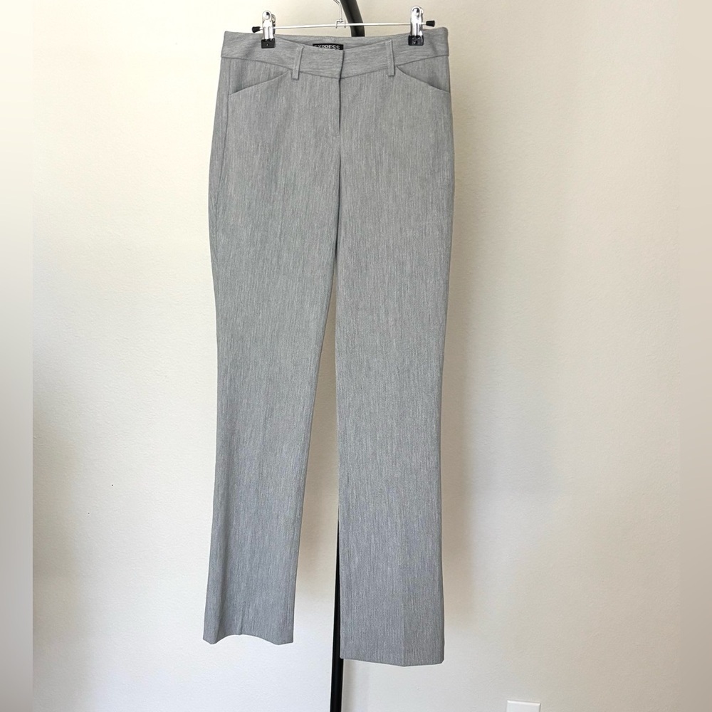 Express Editor Light Gray Women's Straight Leg Mod Rise Dress Pants NWOT Size 0R